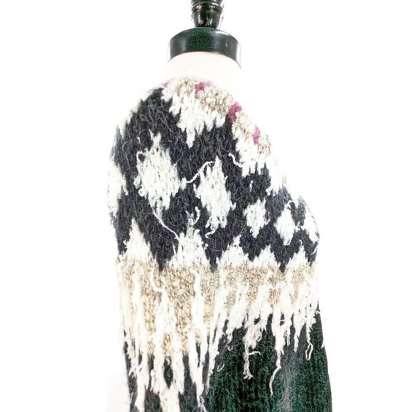 Cynthia Rowley Women Long Sleeve Scoop Neck Open-Knit Sweater Heathered Black Si - Picture 5 of 14